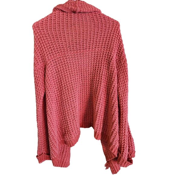 Free People Cardigan Sweater XS Womens Long Sleece Loose Knit Boho Pull On Red - Picture 7 of 7
